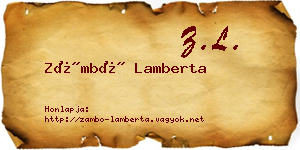 Zámbó Lamberta névjegykártya